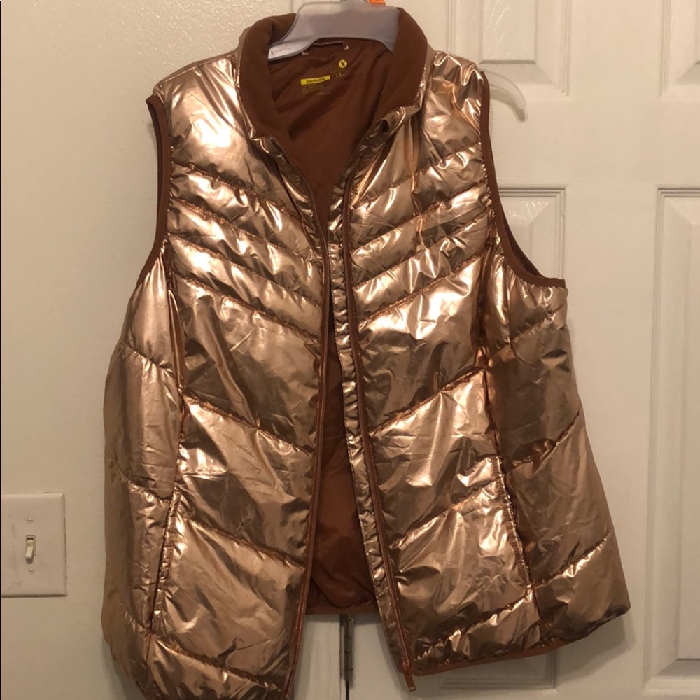 Rose gold puff vest